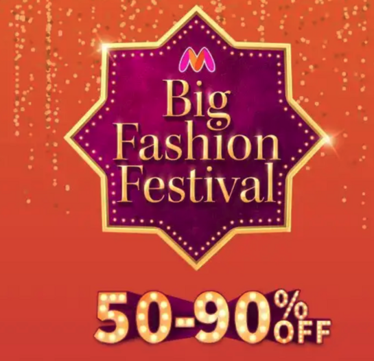 The Big Fashion Festival  -Up to 90 % off  & Bank offers- Starts 8 Oct -Get VIP Only Benefits  and early access on 7 Oct with VIP Pass