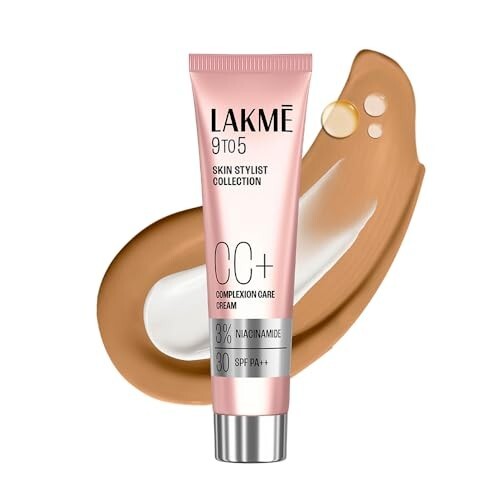 Lakme 9 to 5 CC Cream Almond with 3% Niacinamide Complex SPF30 PA++ | 90% lightweight moisturizing cream for Care & 10% Foundation for Care |Conceals Dark Spots| Brightens Skin |30 g