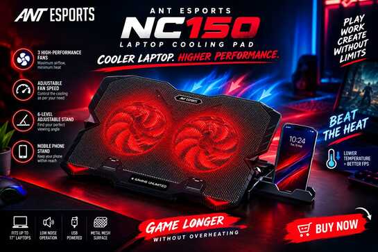 Ant Esports NC150 Cooling Pad for Gaming Laptops @ ₹609