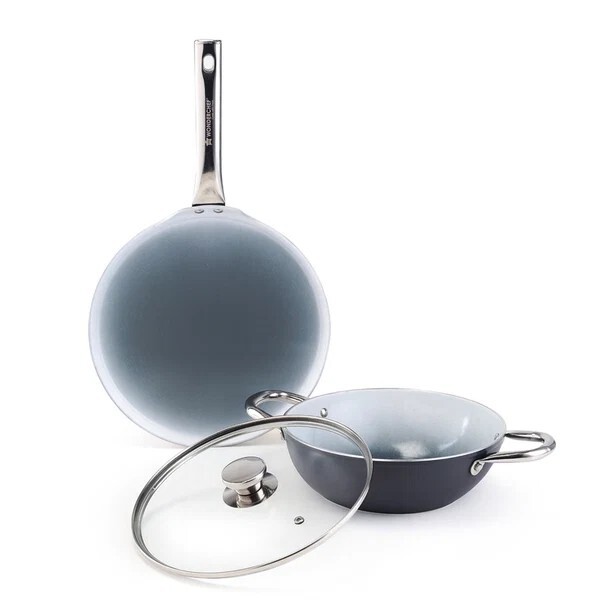 Eco-Glide Chemical & PFOA-Free Ceramic Non-Stick Cookware Combo - Gas & Induction Compatible