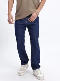 Glitchez Men Straight Fit Mid-Rise Light Fade Denim Jeans
