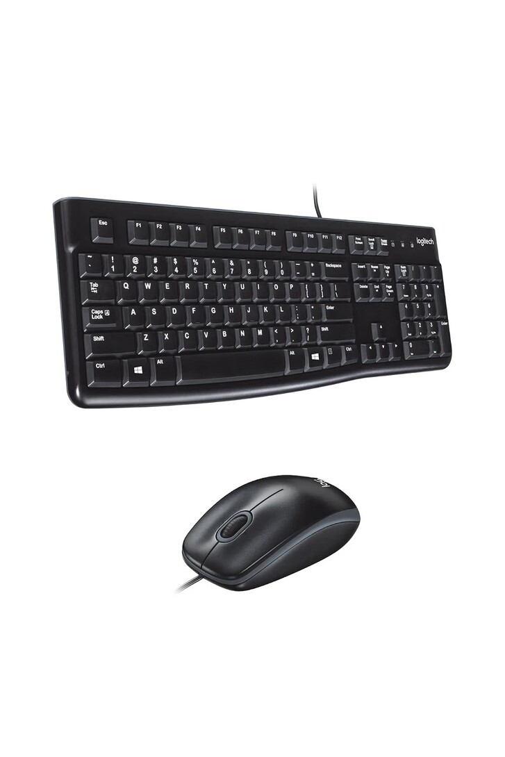 Logitech MK120 Wired USB Keyboard and Mouse Set for Windows, Optical Wired Mouse