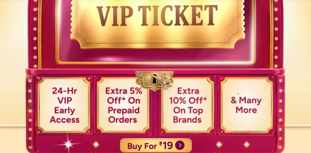 Myntra Big Fashion Festival ( BFF ) Sale VIP Ticket at Rs.19