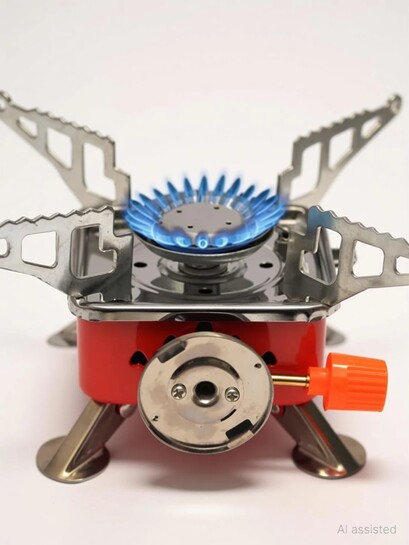 Bluejack Stainless Steel Automatic Ignition Single Burner Camping Stove  Bluejack Windproof Foldable Outdoor Butane Gas Stove with Carry Cas