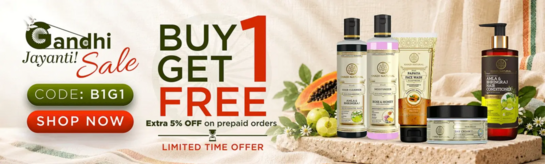 Gandhi Jayanti Sale | BUY 1 GET 1 FREE | Extra 5% off on prepaid orders 