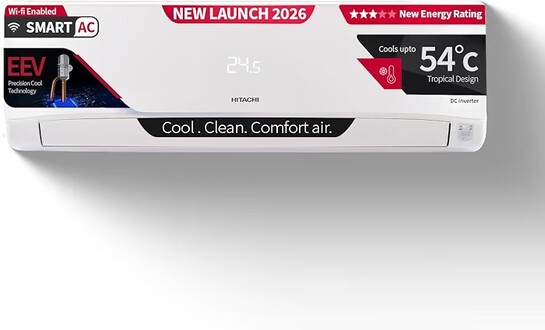 Hitachi 1.5 Ton 3 Star, New star rated, Inverter Split AC