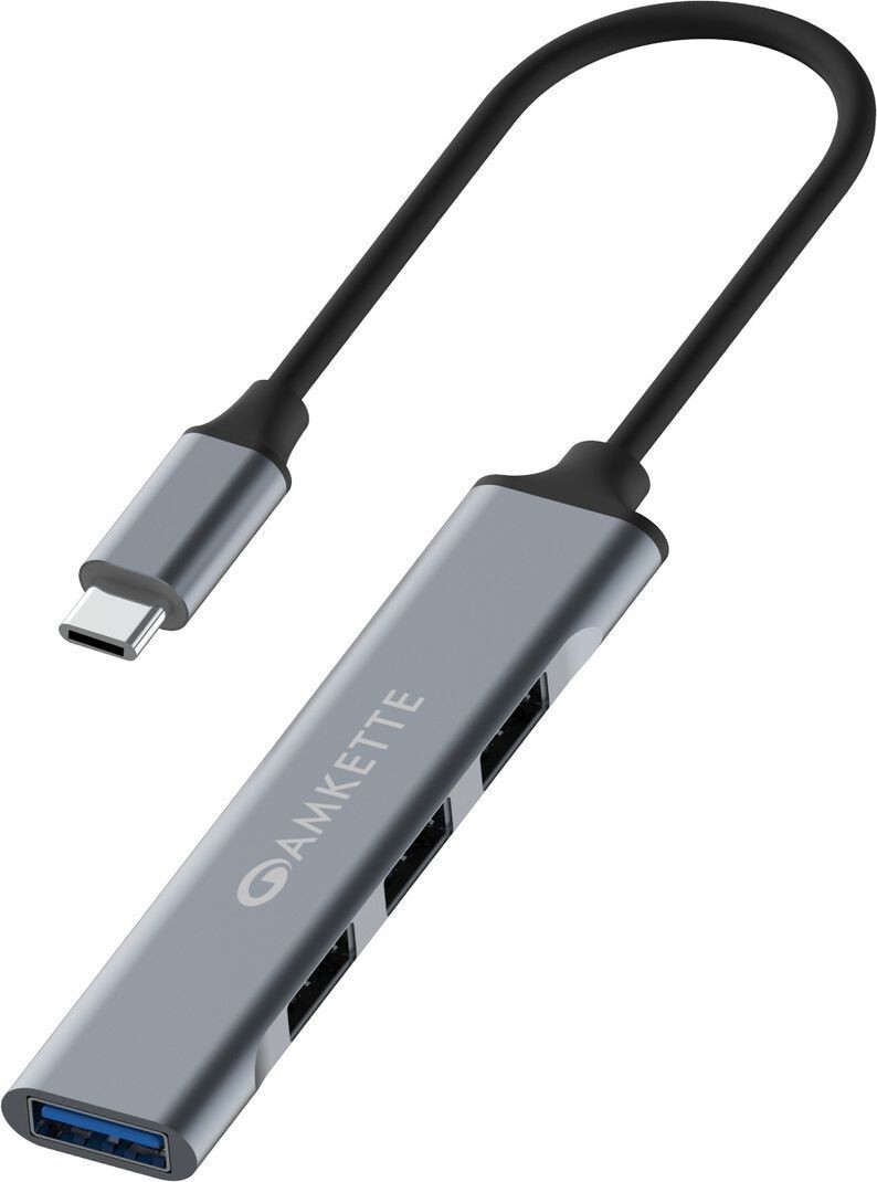 AMKETTE Type C 4-Port USB 3.0 with 5Gbps Speed, Sleek Metal Desig...more