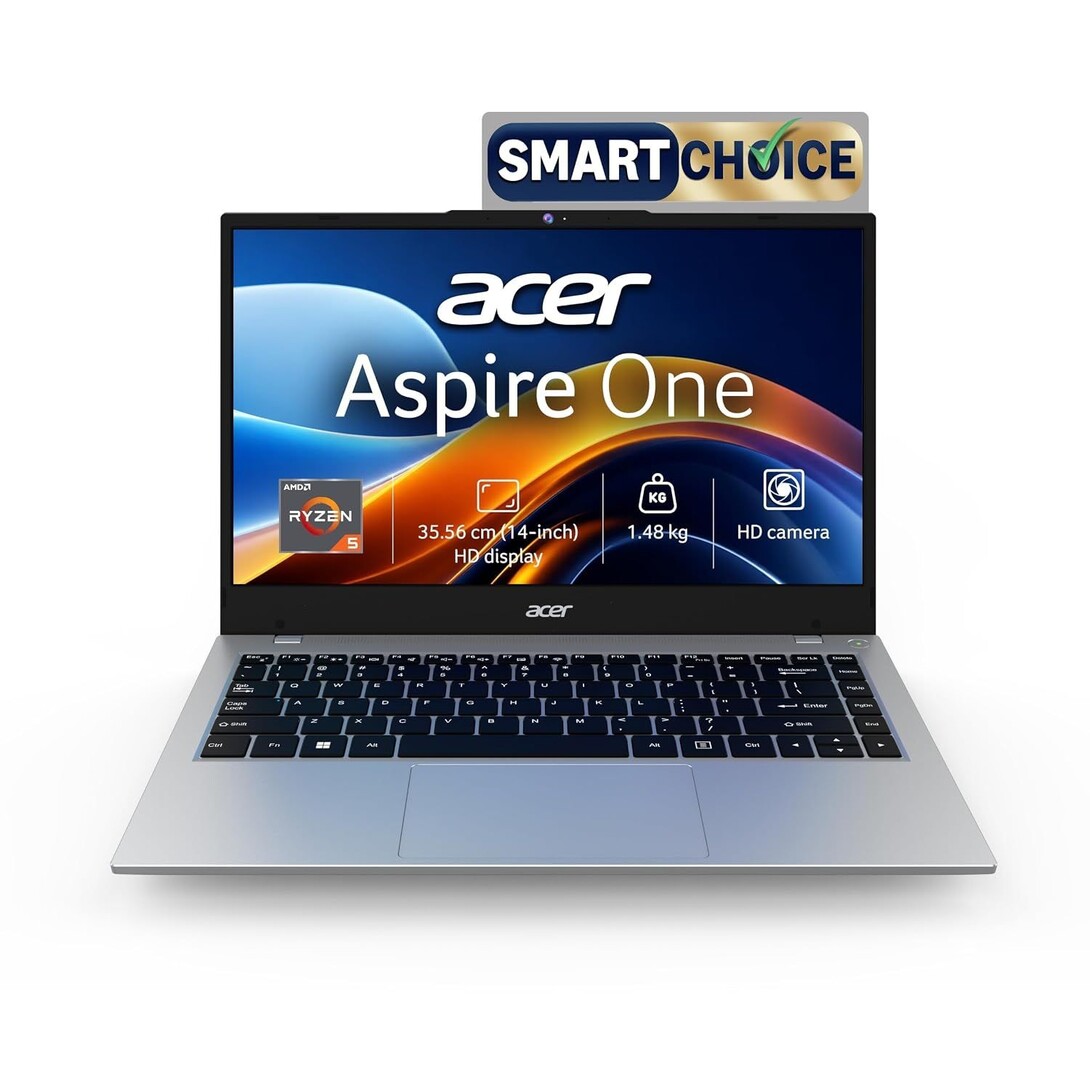 Acer Smartchoice Aspire One, AMD Ryzen 5-40, 8GB LPDDR5 RAM/ 512GB SSD
