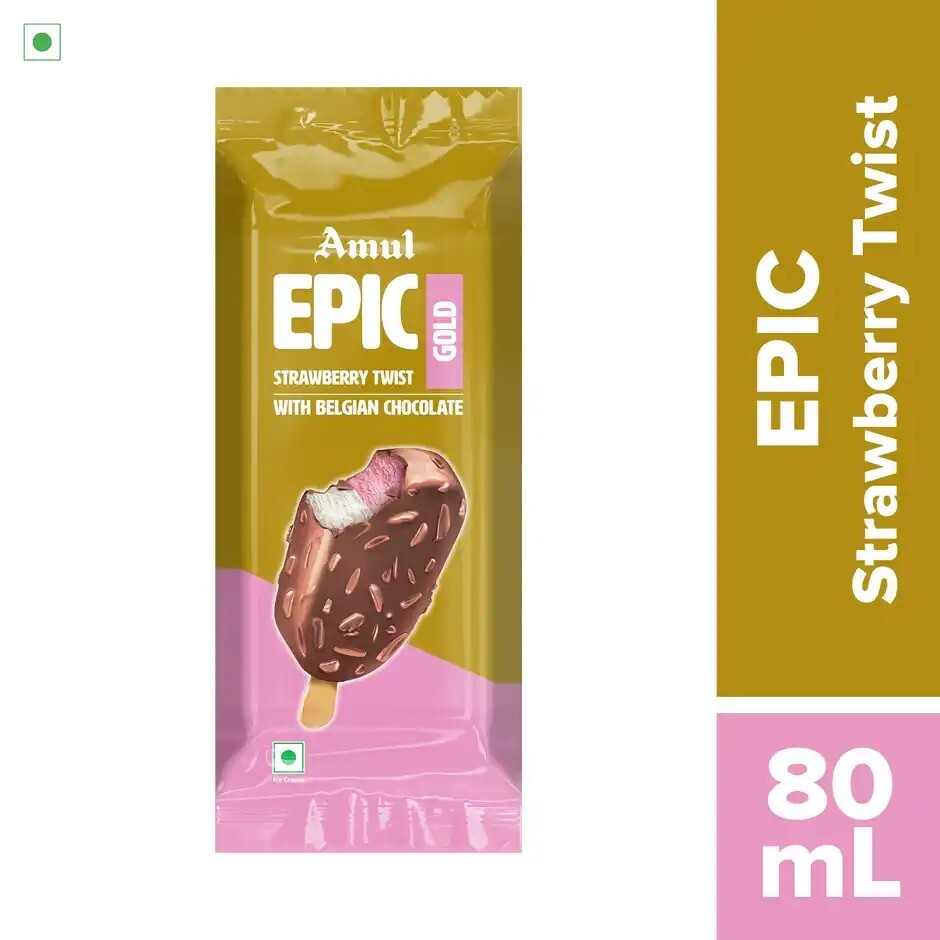 Zepto - Amul Epic Strawberry Twist Gold Ice Cream Stick (80 ml)
