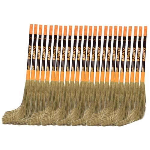 Zureni BR-09 Prism Broom Phool Jhadu Combined with Mizoram Grass & Shillong 20.6 cm Long Stick Metal Handle for Easy Floor Cleaning (40 Pcs, Random Colours)