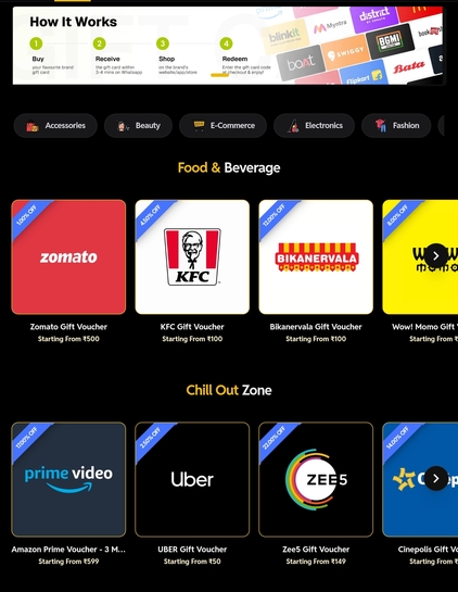 Gift cards at 13% off