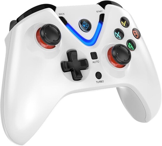Cosmic Byte ARES Wireless Controller for PC, Hall Effect Joystick & Triggers, Dual Vibration, Backit ABXY Buttons, Turbo, Auto Turbo (White)