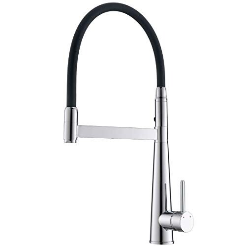 Alton Leo 2050 Pull-Out Sprayer and Dual Function with Dual Flow, Brass Single Lever Sink Mixer (Chrome)