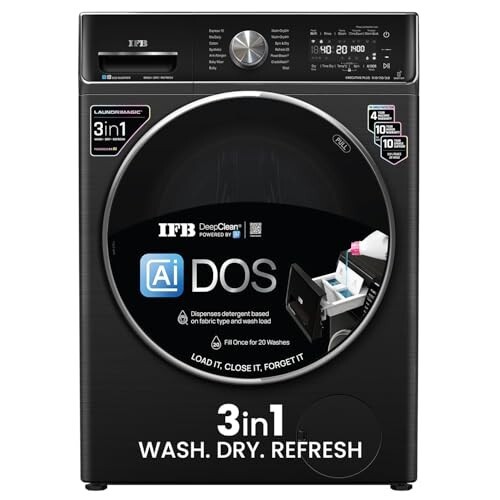 IFB 11/7/3 kg Fully Automatic Washer Dryer Refresher with Steam Refresh, WiFi & Eco Inverter Motor (WDR Executive Plus ZBG, Black)