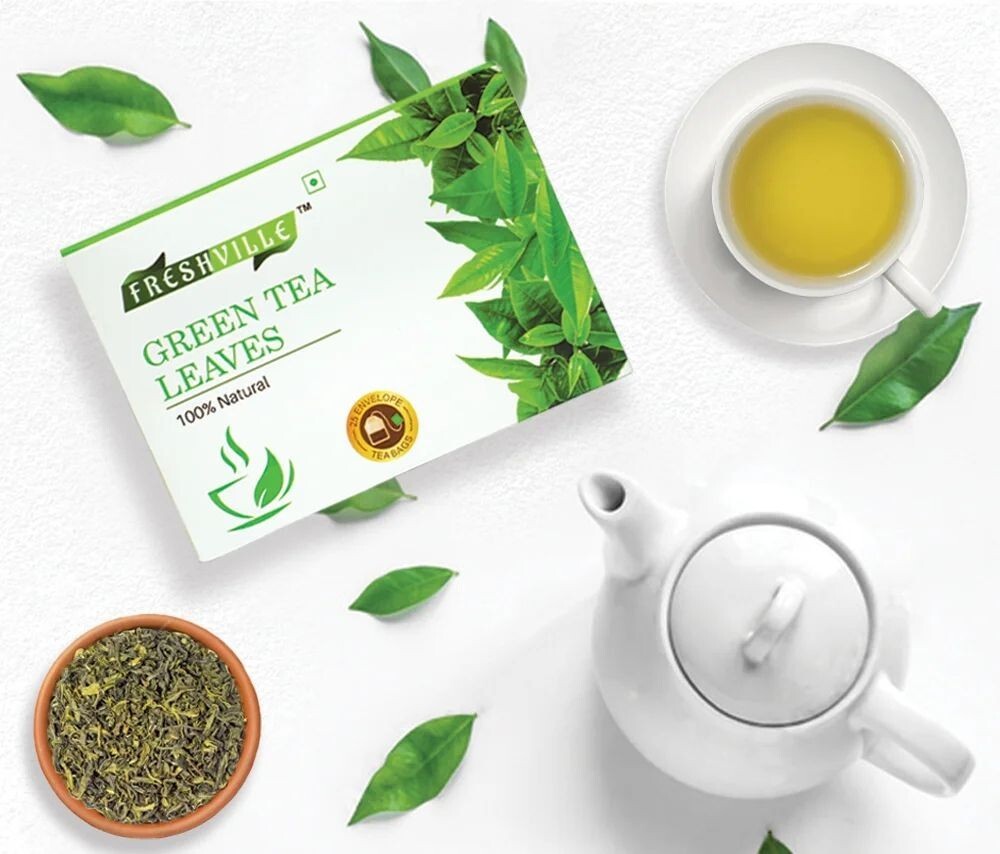Freshville Green Tea Bags – Pure Natural Tea Rich in Antioxidants (Pack of 25)   