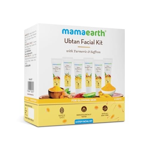 Mamaearth Ubtan Facial Kit with Turmeric & Saffron for Glowing Skin - 60 g [5% Coupon]