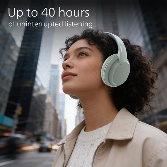 Philips TAH4050-GR Bluetooth & Wired Headset (Green, On the Ear)