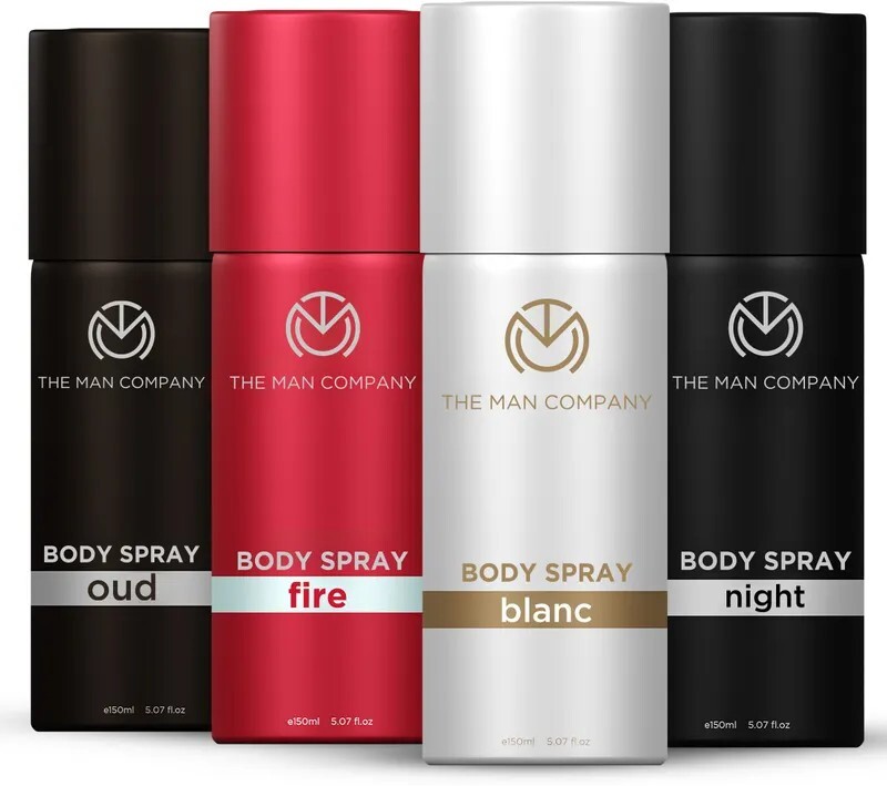 THE MAN COMPANY Blanc, Fire, Night & Oud Deodorant Set  (600 ml, Pack of 4)