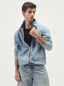 Urbano Fashion Men Washed Denim Jacket