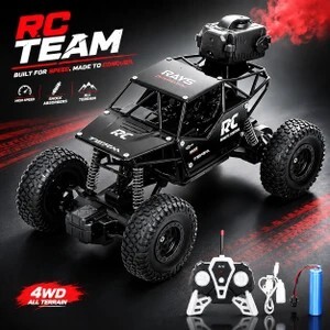 LITTLE RIDES 1:16 Offroad Monster Truck RC Car with Smoke Spray & LED Lights