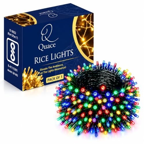 Quace 72 Feet Multicolor LED Fairy String Lights, Flexible Wire, Decorative Lights for Home, Diwali, Christmas, Wedding, Party, Balcony & Outdoor Decoration, Pack of 1