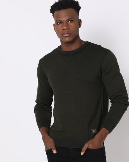 JOHN PLAYERS JEANS Crew-Neck Slim Fit Pullover