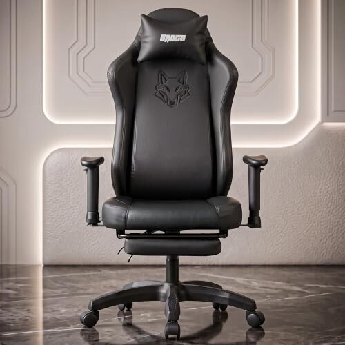 DROGO Alpha-X Ergonomic Gaming Chair with Footrest | Premium PU Leather with 135° Recline | 2D Padded Armrests | Computer Chair for Study | Office Chairs for Work from Home with Neck Support (Black)