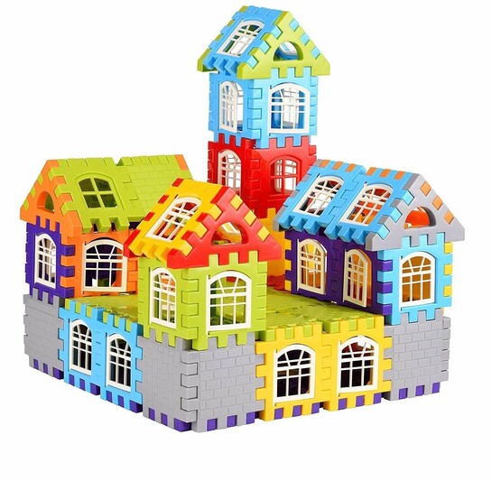 Ankirant House Construction Building Blocks Happy Home Brick Children Kids Toys