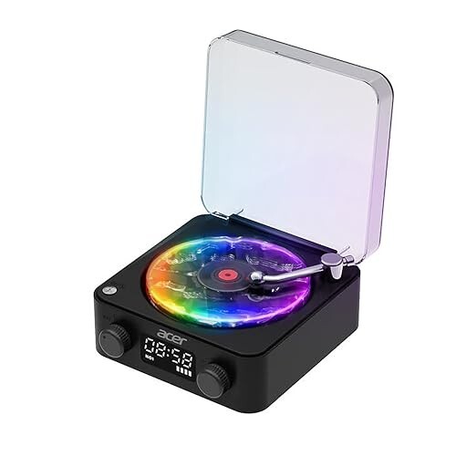 Acer DreamWave Bluetooth 5W Speaker with Built-in 1500mAh Battery | TF Card & AUX Support | Water Ripple Night Light, White Noise Sound Machine, RGB Ambient Lamp, Portable Bedside Device