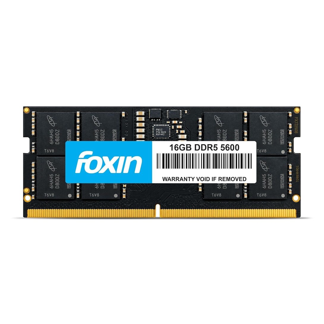 Foxin 16GB DDR5 Laptop RAM 5600MHz | SODIMM - 1.2V Low Voltage | 262-PIN Pin, Intel & AMD Compatible | High-Speed Laptop Memory Upgrade | 5 Years Warranty