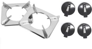 Pashupati Mart Pan Support Gas Stove Stand Steel And Knob 4 pc Stainless Steel, Steel Manual Hob