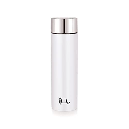 Attro O2 1100ml Stainless Steel Single Wall Water Bottle, Light Weighted Leak-Proof Use for Office, School, Outdoor & Gym - White