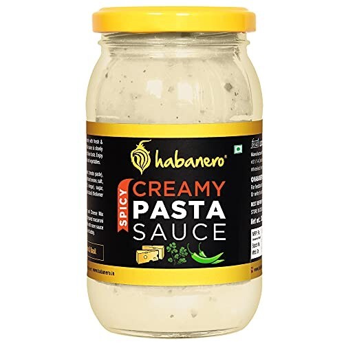 Habanero Creamy Pasta Sauce | Rich & Cheesy White Sauce for Pasta, Pizza & Garlic Bread | Ready to Cook | 350g