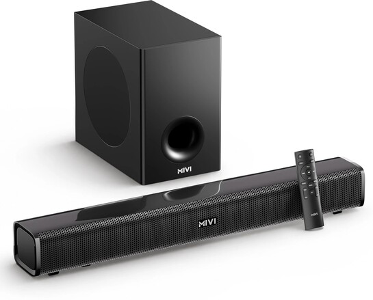 Mivi Fort H160 Soundbar, 160 Watts, 2.1 Channel, Multi-Input and ...more