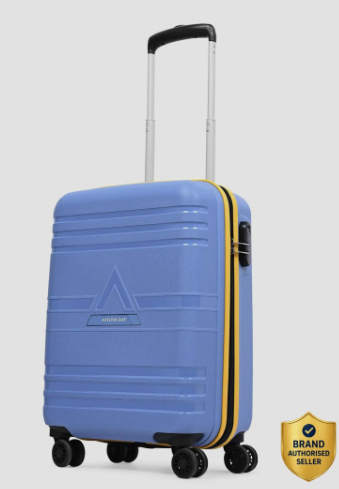 ARISTOCRAT Small Cabin Suitcase (53 cm) 4 Wheels - Airstop Pro Polypropylene | Trolley Bag With Combination Lock - Blue
