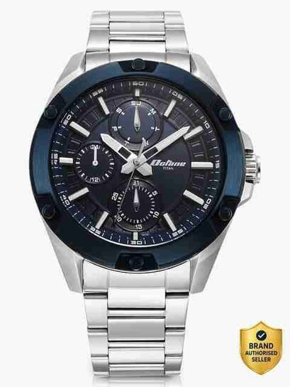 Titan Octane Multifunction Blue Dial Silver Stainless Steel Strap Analog Watch  - Men (@4369)