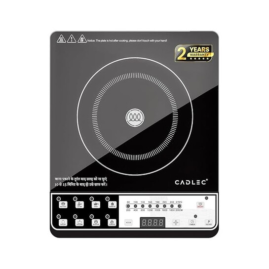 CADLEC CookMaster 2000W Induction Cooktop | 8 Cooking Modes, Auto Shut ...
