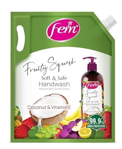 DABUR Fem Fruity Squash Soft & Safe Handwash - 1500Ml (SNS:120/-)