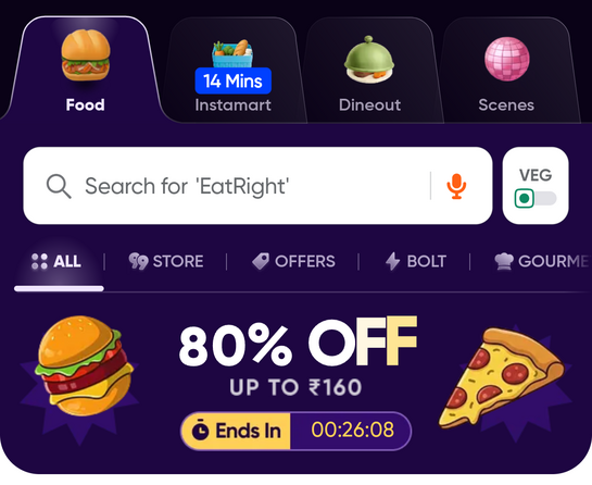 Swiggy Food @ 80% off