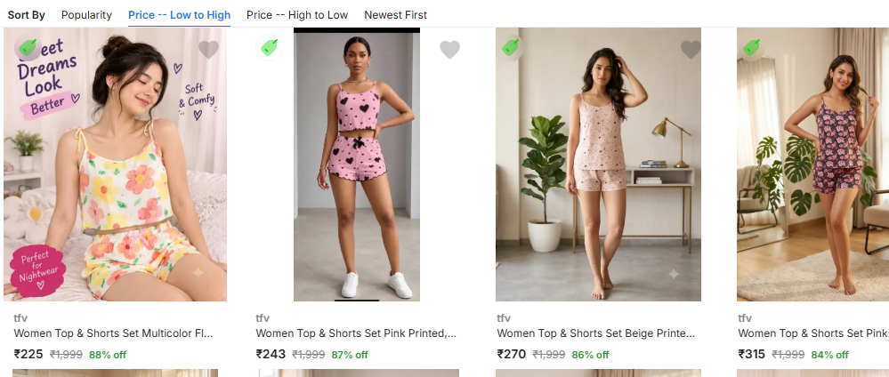 Tfv Women's Night Suits upto 88% off