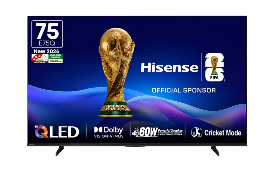 Hisense 189 cm (75 Inches) 4K Ultra HD Smart Hi-QLED TV | 60W Speakers | Dolby Atmos & HDR10+ | Cricket Mode | World Fastest TV OS - VIDAA | 75E75Q (Black)