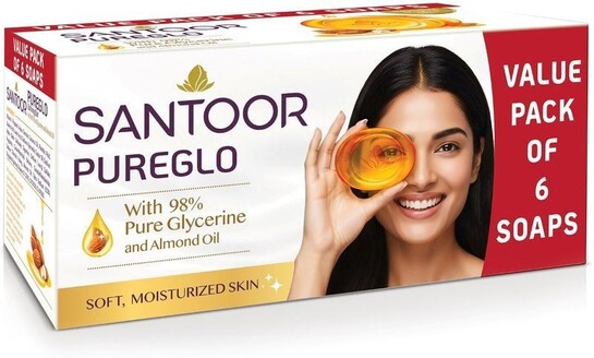 Santoor pureglo - 125g * 6 at 184