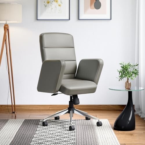 Interio by Godrej Chair Tufty Mid Back Leatherette Ergonomic Office Chair [₹6000 Coupon]