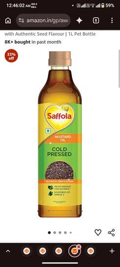 Safola Mustard oil 3L + 1 L jivo mustard oil @157 each