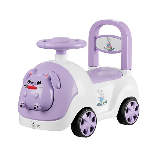 Bunny Manual Push Ride-On Toy Car with Back Support for Boys & Girls 1-4 Yrs