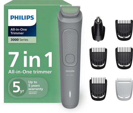 PHILIPS MG3911/15 Fully Waterproof Trimmer 60 min  Runtime 5 Length Settings (Grey)