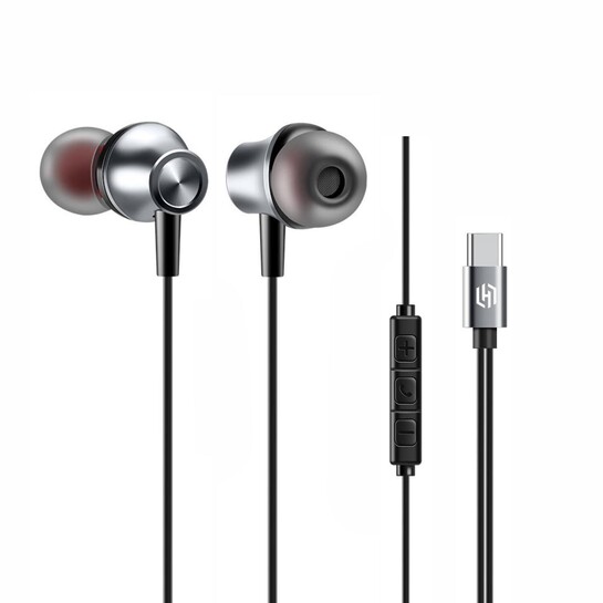 Humble in Ear Wired Earphones with Mic for Type-C Port,10Mm Dynamic Drivers for Enhanced Bass,in Line Controls for Volume and Calls,1.2M Tangle Free Silicone Cable,Wide Compatibility,Metal Alloy Body