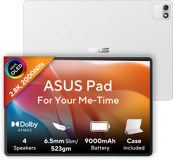 ASUS Pad (12.2inch) 2.8K 2000Nits OLED, MediaTek D8300, 8 GB RAM 128 GB ROM 12.2 inch with Wi-Fi Only Tablet