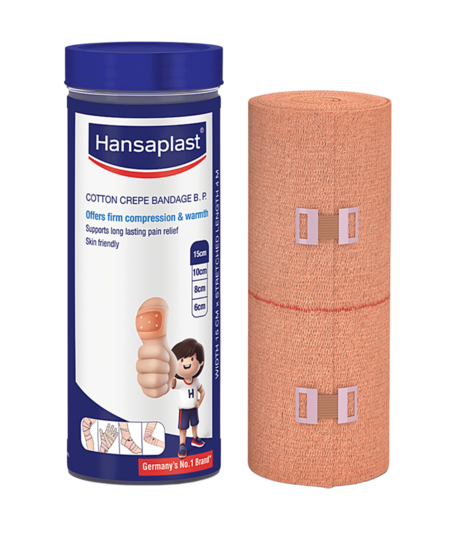 Bigbasket - Hansaplast Soft Cotton Crepe Bandage For Pain Relief | 15CM X 4MTR, Skin-Friendly