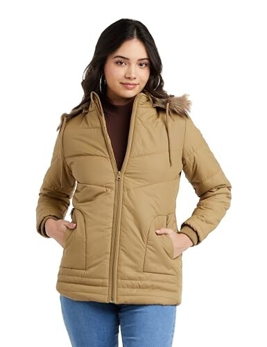 Amazon Brand - Symbol Women Regular Quilted Jacket (Available in Plus Sizes)